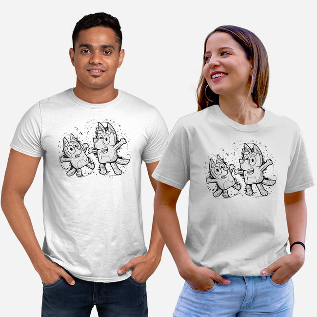 Cartoon Dog Sketch-Unisex-Basic-Tee-nickzzarto