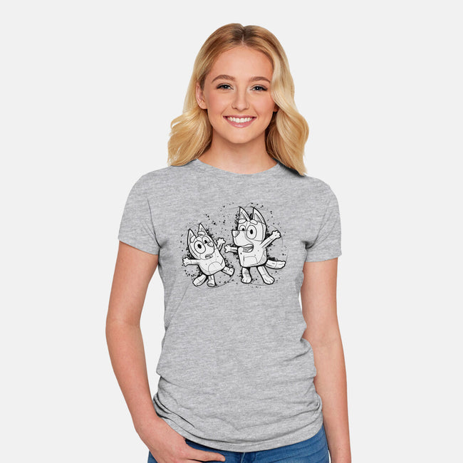 Cartoon Dog Sketch-Womens-Fitted-Tee-nickzzarto