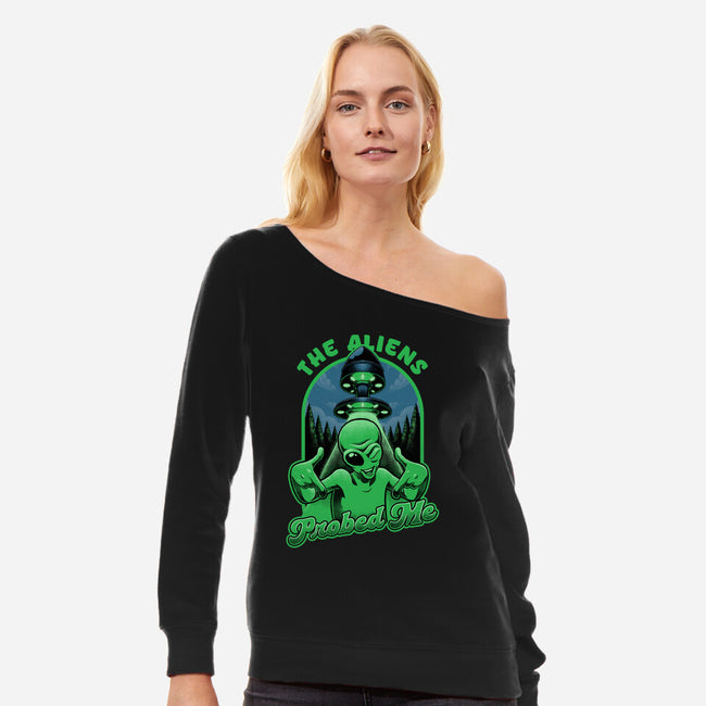 Aliens Probed Me-Womens-Off Shoulder-Sweatshirt-Studio Mootant