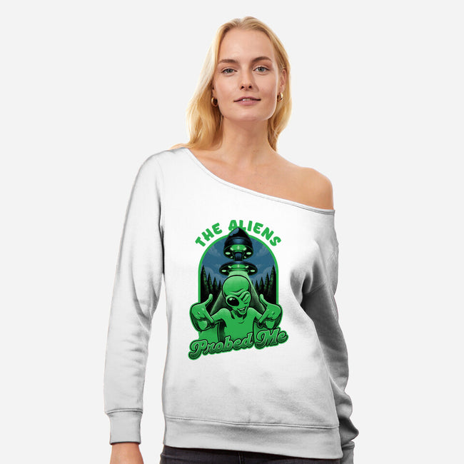 Aliens Probed Me-Womens-Off Shoulder-Sweatshirt-Studio Mootant