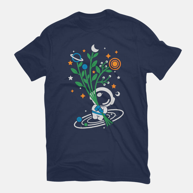 Astronaut Embroidery-Womens-Basic-Tee-NemiMakeit