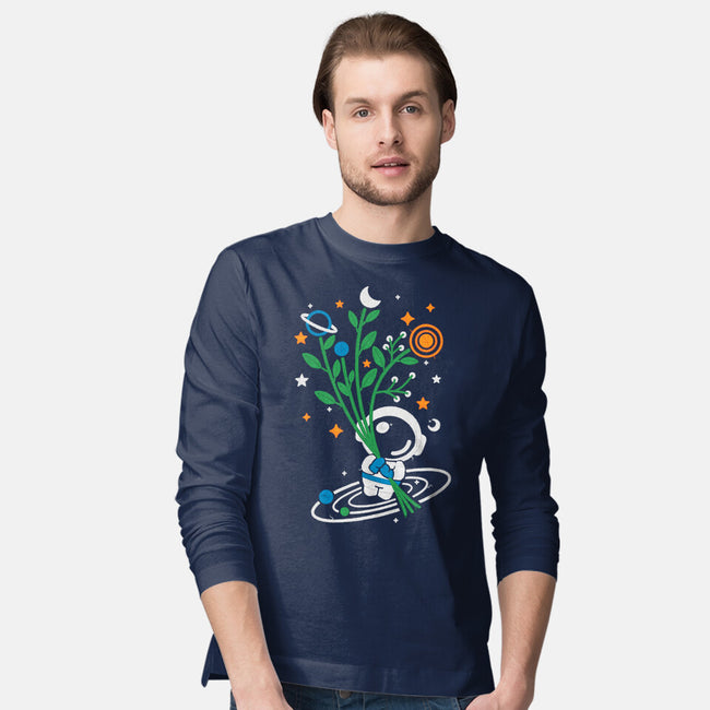 Astronaut Embroidery-Mens-Long Sleeved-Tee-NemiMakeit