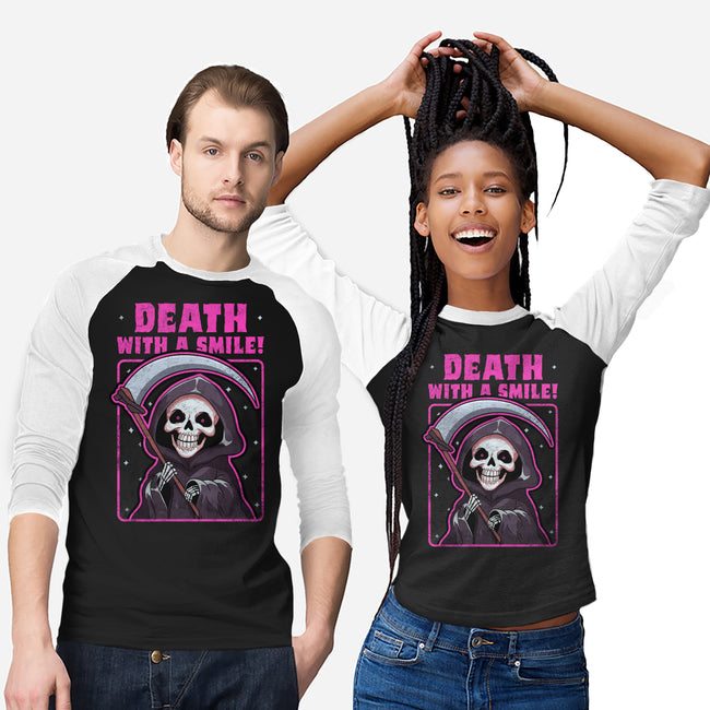 Death With A Smile-Unisex-Baseball-Tee-fanfreak1