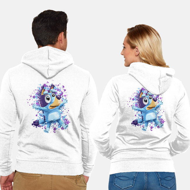 Dog Paint Drops-Unisex-Zip-Up-Sweatshirt-nickzzarto