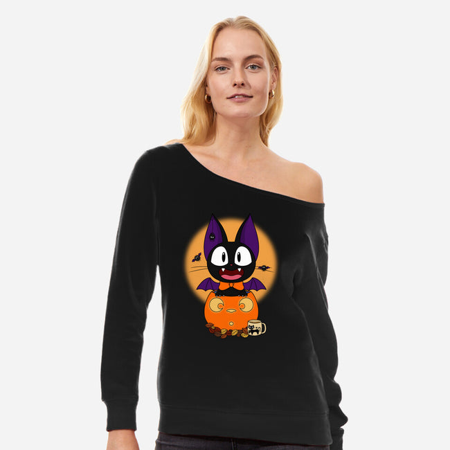 Spooky Jiji-Womens-Off Shoulder-Sweatshirt-Alexhefe