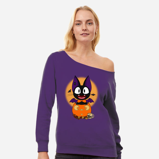 Spooky Jiji-Womens-Off Shoulder-Sweatshirt-Alexhefe