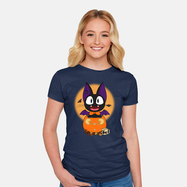 Spooky Jiji-Womens-Fitted-Tee-Alexhefe