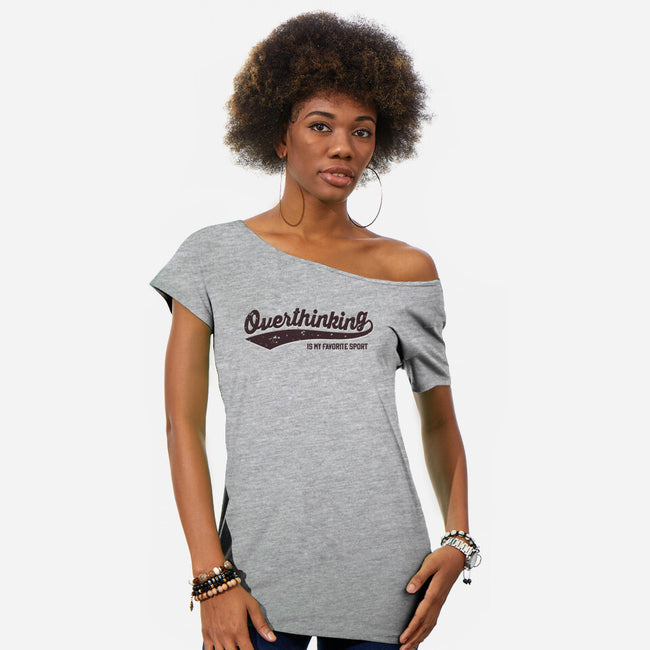 Overthinking Champ-Womens-Off Shoulder-Tee-retrodivision