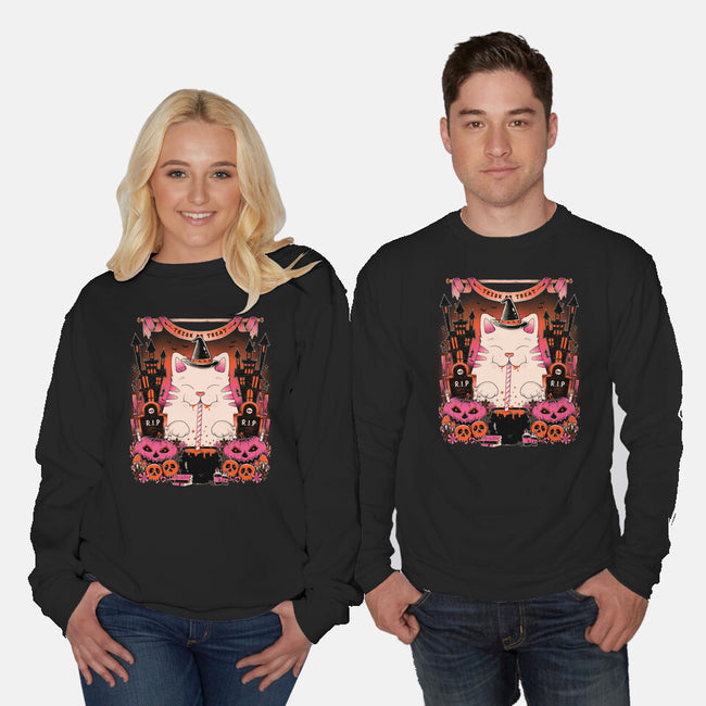 Witch Cat-Unisex-Crew Neck-Sweatshirt-GODZILLARGE