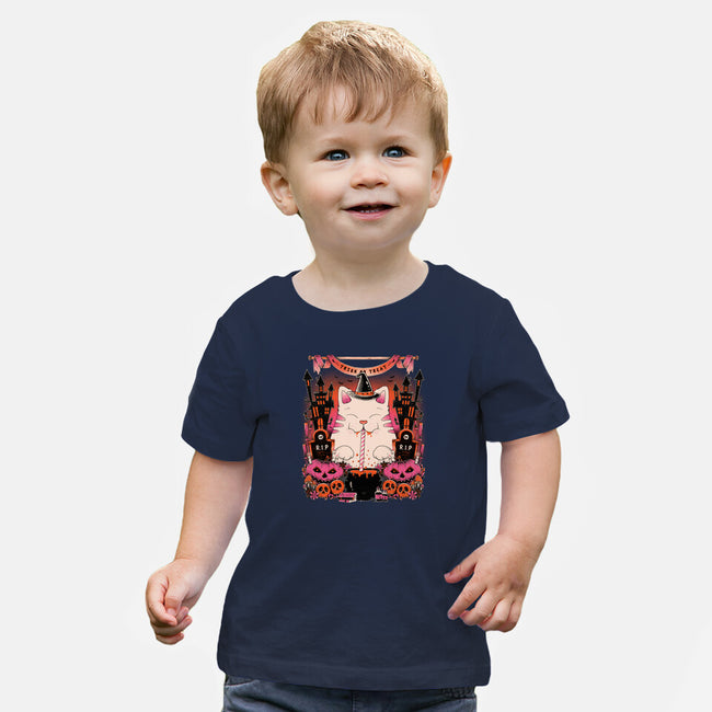 Witch Cat-Baby-Basic-Tee-GODZILLARGE