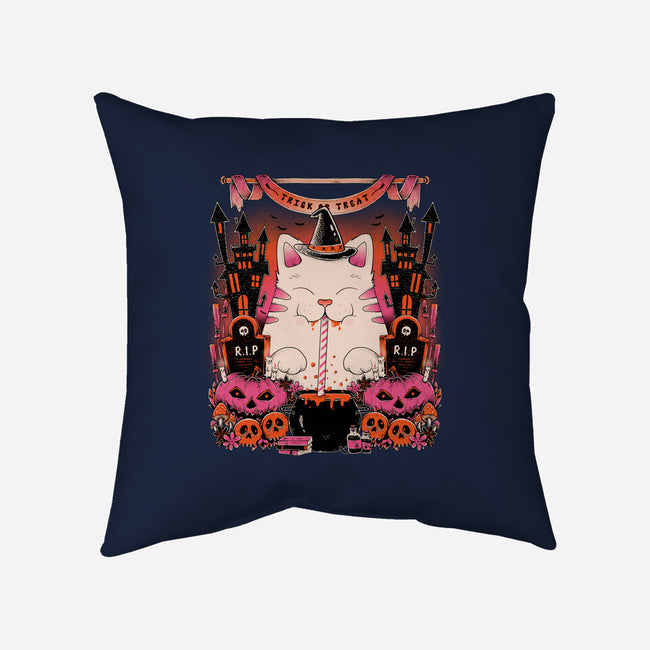 Witch Cat-None-Removable Cover-Throw Pillow-GODZILLARGE