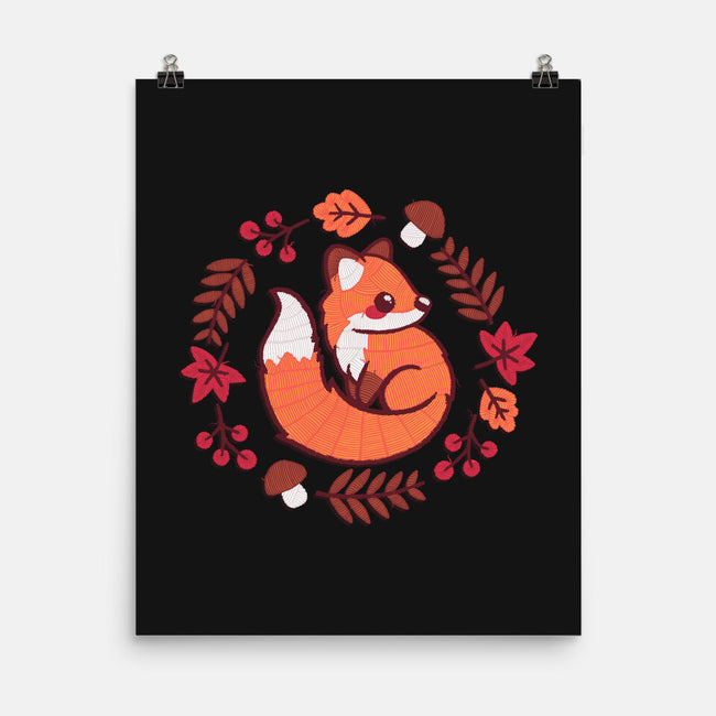 Fox Embroidery Patch-None-Matte-Poster-NemiMakeit