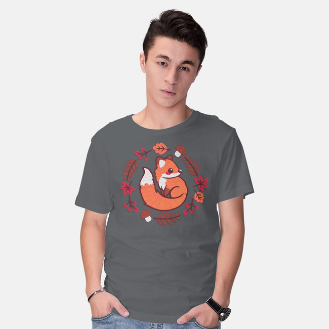 Fox Embroidery Patch-Mens-Basic-Tee-NemiMakeit