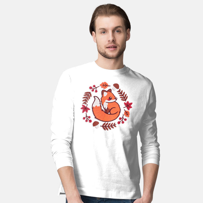 Fox Embroidery Patch-Mens-Long Sleeved-Tee-NemiMakeit