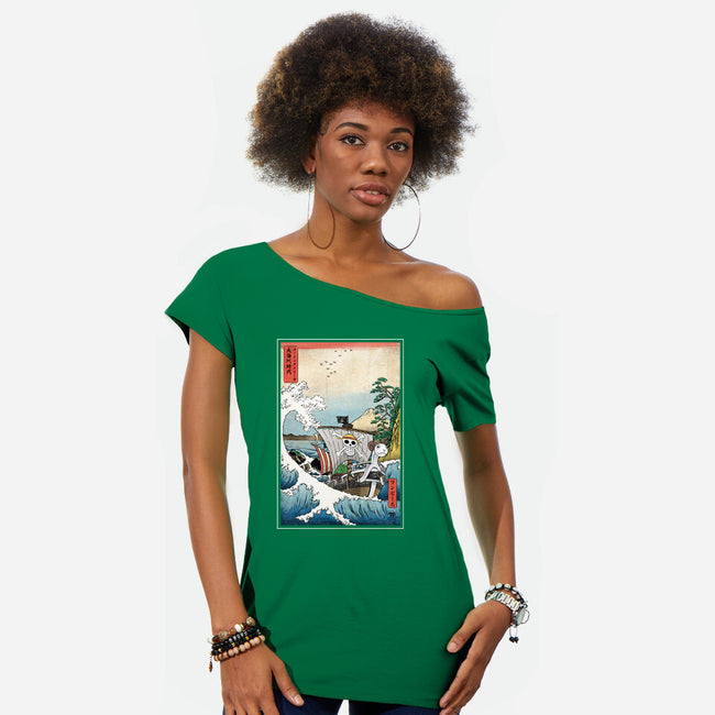 Going Merry In Japan-Womens-Off Shoulder-Tee-DrMonekers