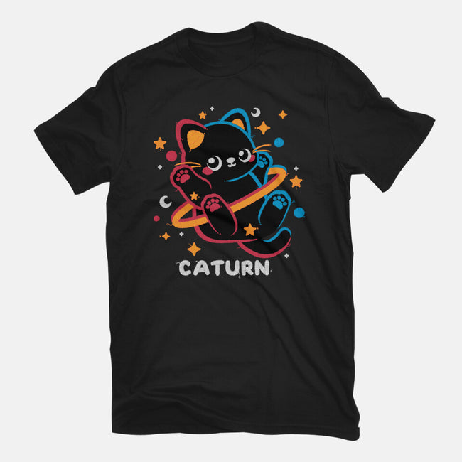 Caturn Embroidery Patch-Womens-Fitted-Tee-NemiMakeit