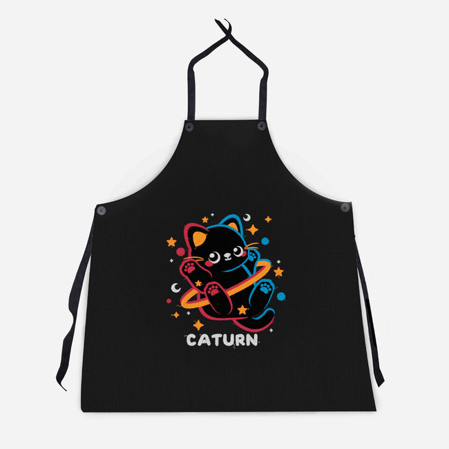 Caturn Embroidery Patch-Unisex-Kitchen-Apron-NemiMakeit