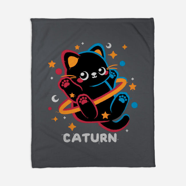 Caturn Embroidery Patch-None-Fleece-Blanket-NemiMakeit