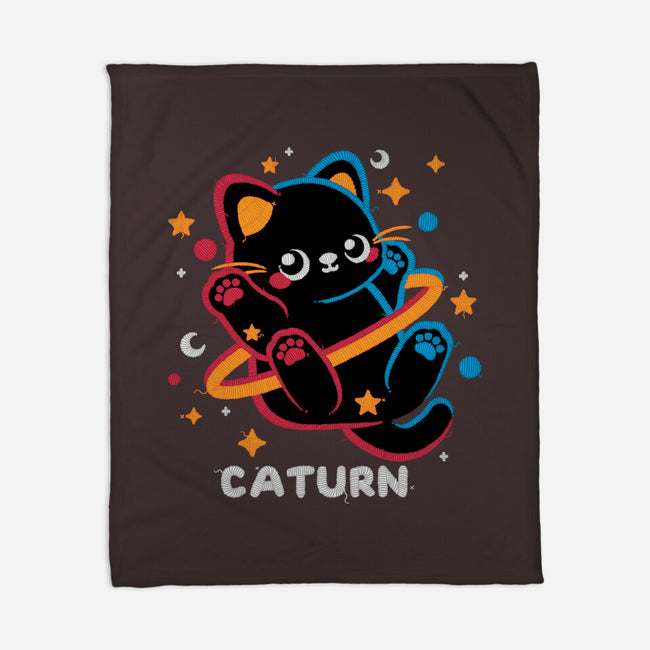 Caturn Embroidery Patch-None-Fleece-Blanket-NemiMakeit