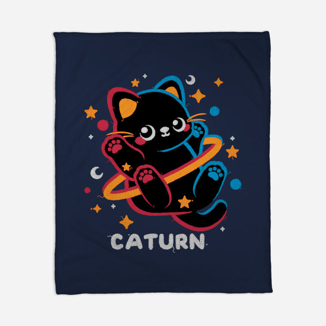 Caturn Embroidery Patch-None-Fleece-Blanket-NemiMakeit