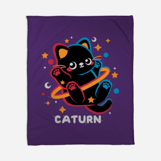 Caturn Embroidery Patch-None-Fleece-Blanket-NemiMakeit