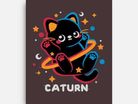 Caturn Embroidery Patch