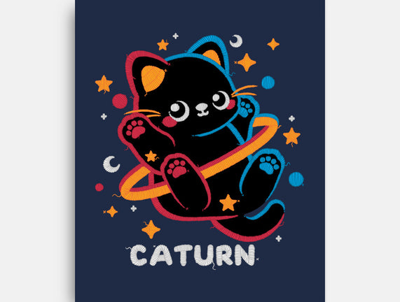 Caturn Embroidery Patch