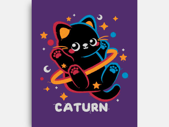 Caturn Embroidery Patch