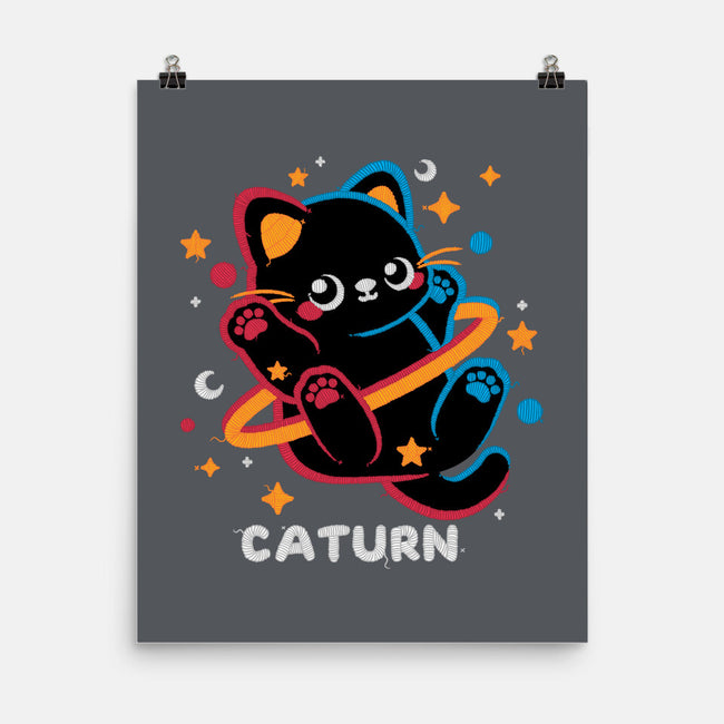 Caturn Embroidery Patch-None-Matte-Poster-NemiMakeit