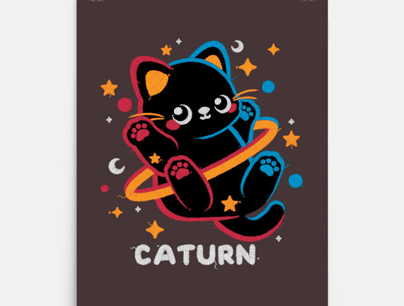 Caturn Embroidery Patch