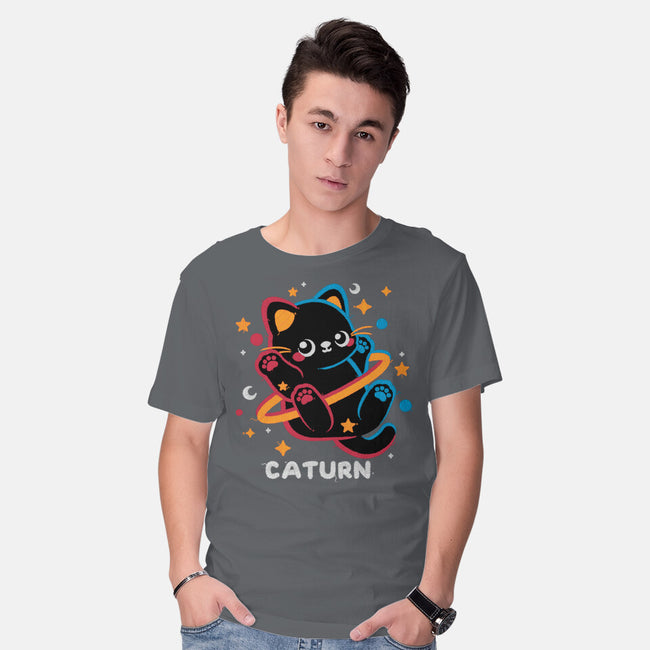 Caturn Embroidery Patch-Mens-Basic-Tee-NemiMakeit