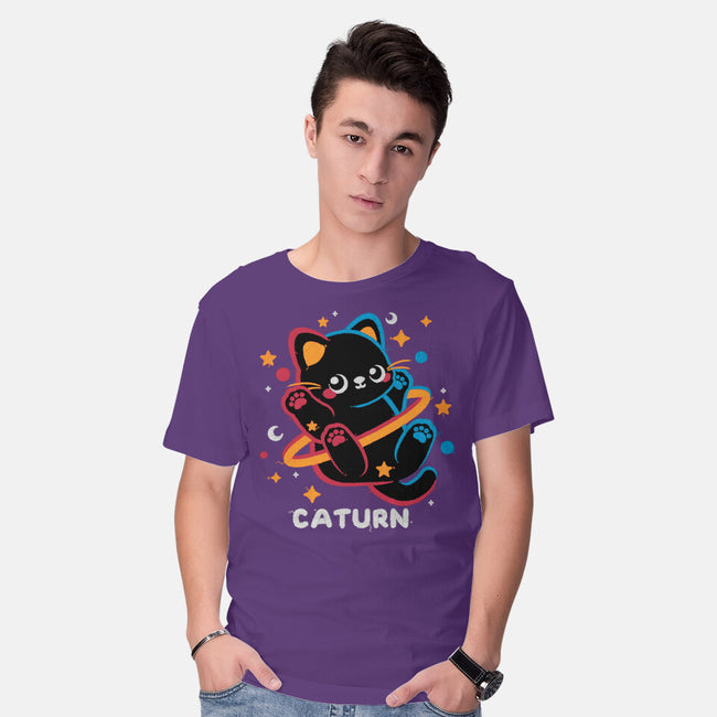 Caturn Embroidery Patch-Mens-Basic-Tee-NemiMakeit