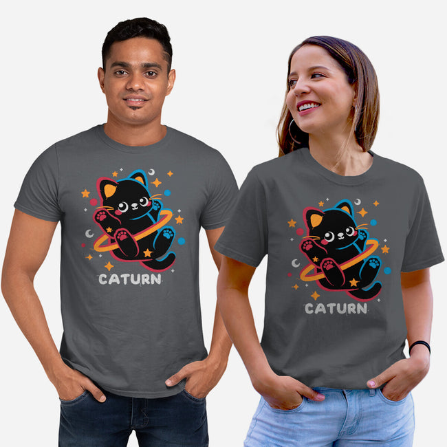 Caturn Embroidery Patch-Unisex-Basic-Tee-NemiMakeit