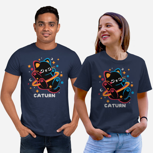 Caturn Embroidery Patch-Unisex-Basic-Tee-NemiMakeit