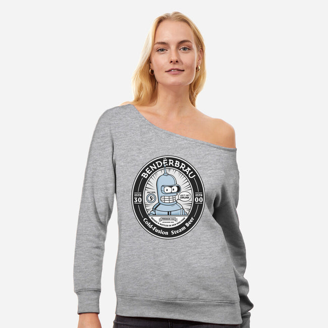 Bender Beer-Womens-Off Shoulder-Sweatshirt-Bear Noise