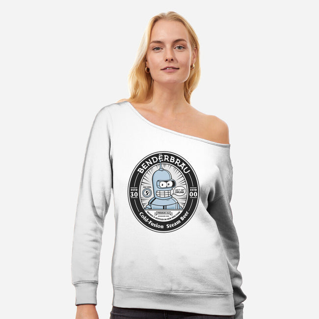 Bender Beer-Womens-Off Shoulder-Sweatshirt-Bear Noise