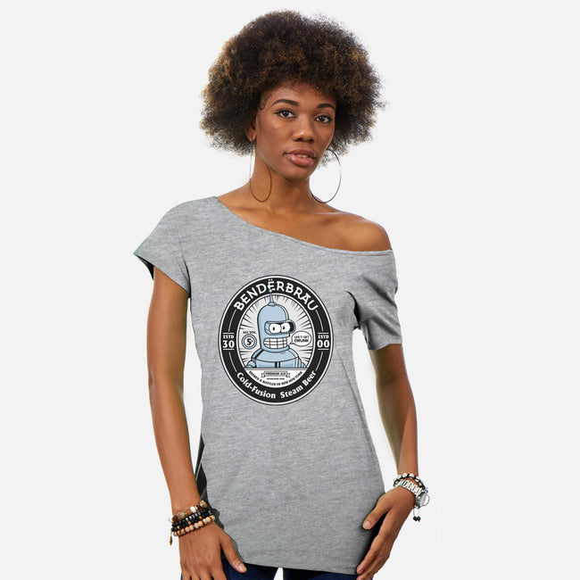 Bender Beer-Womens-Off Shoulder-Tee-Bear Noise