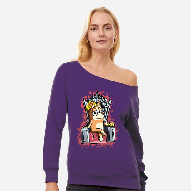 Queen Mom-Womens-Off Shoulder-Sweatshirt-nickzzarto