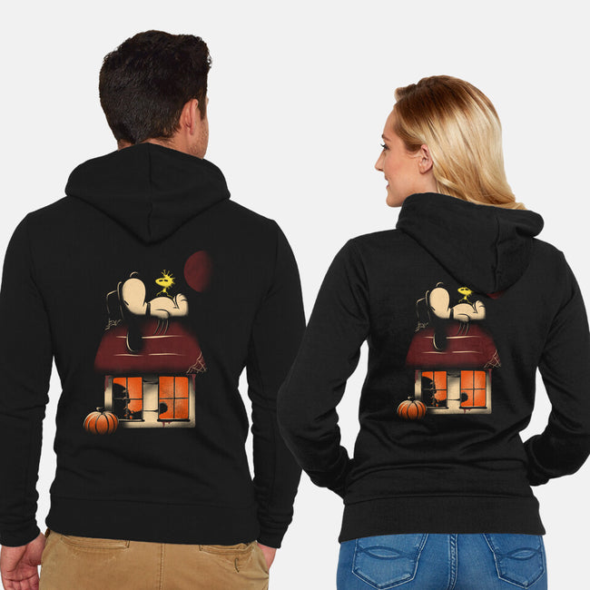 House Of Horrors-Unisex-Zip-Up-Sweatshirt-OnlyColorsDesigns