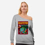 Bulb Fiction-Womens-Off Shoulder-Sweatshirt-Raffiti