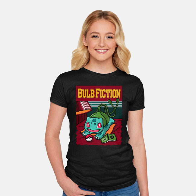 Bulb Fiction-Womens-Fitted-Tee-Raffiti