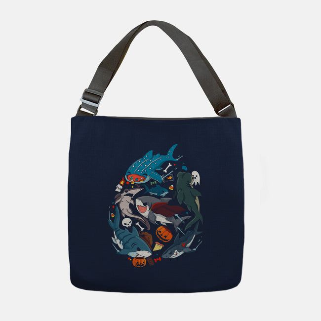 Halloween Sharks-None-Adjustable Tote-Bag-Vallina84