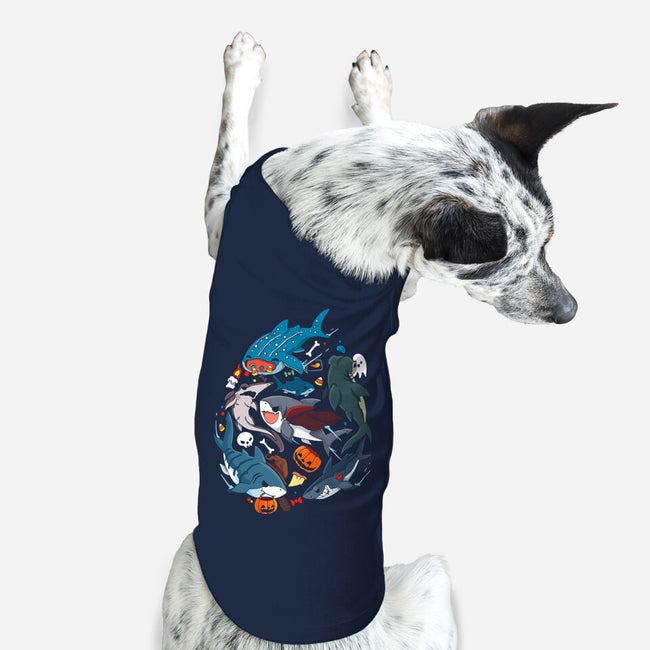 Halloween Sharks-Dog-Basic-Pet Tank-Vallina84