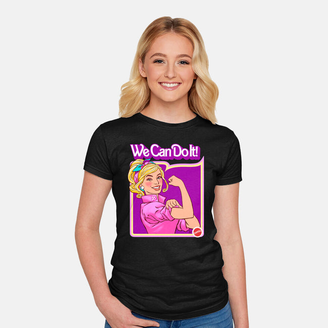 Barbie Can Do It-Womens-Fitted-Tee-hugohugo