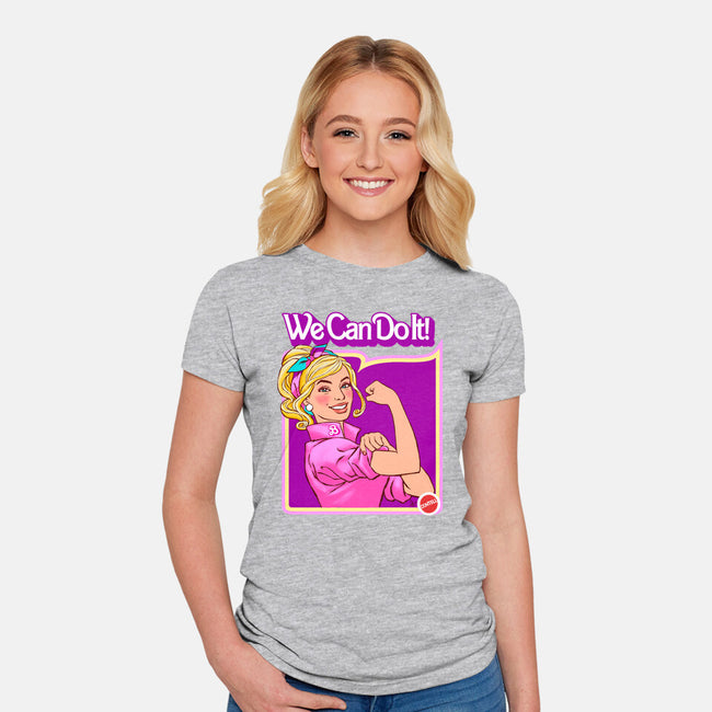 Barbie Can Do It-Womens-Fitted-Tee-hugohugo