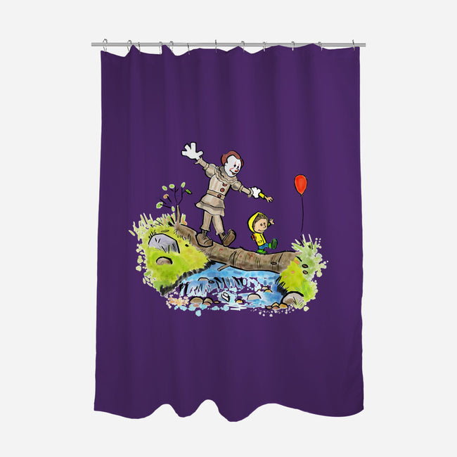 Pennywise And Georgie-None-Polyester-Shower Curtain-matthew benkner