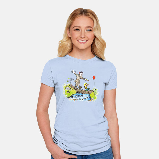 Pennywise And Georgie-Womens-Fitted-Tee-matthew benkner