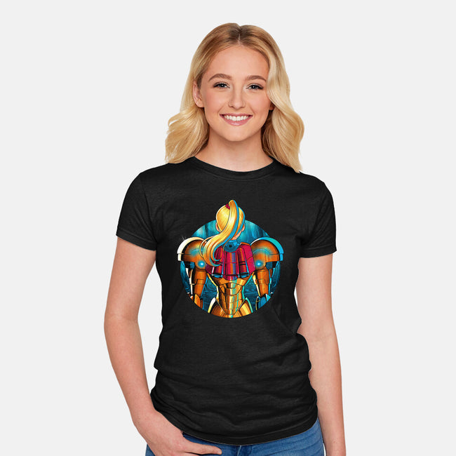 Galactic Autumn-Womens-Fitted-Tee-Bruno Mota