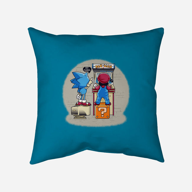 Sonic And Mario-None-Removable Cover-Throw Pillow-Thiagor6