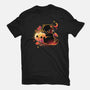 Demon Cat Halloween-Womens-Fitted-Tee-NemiMakeit